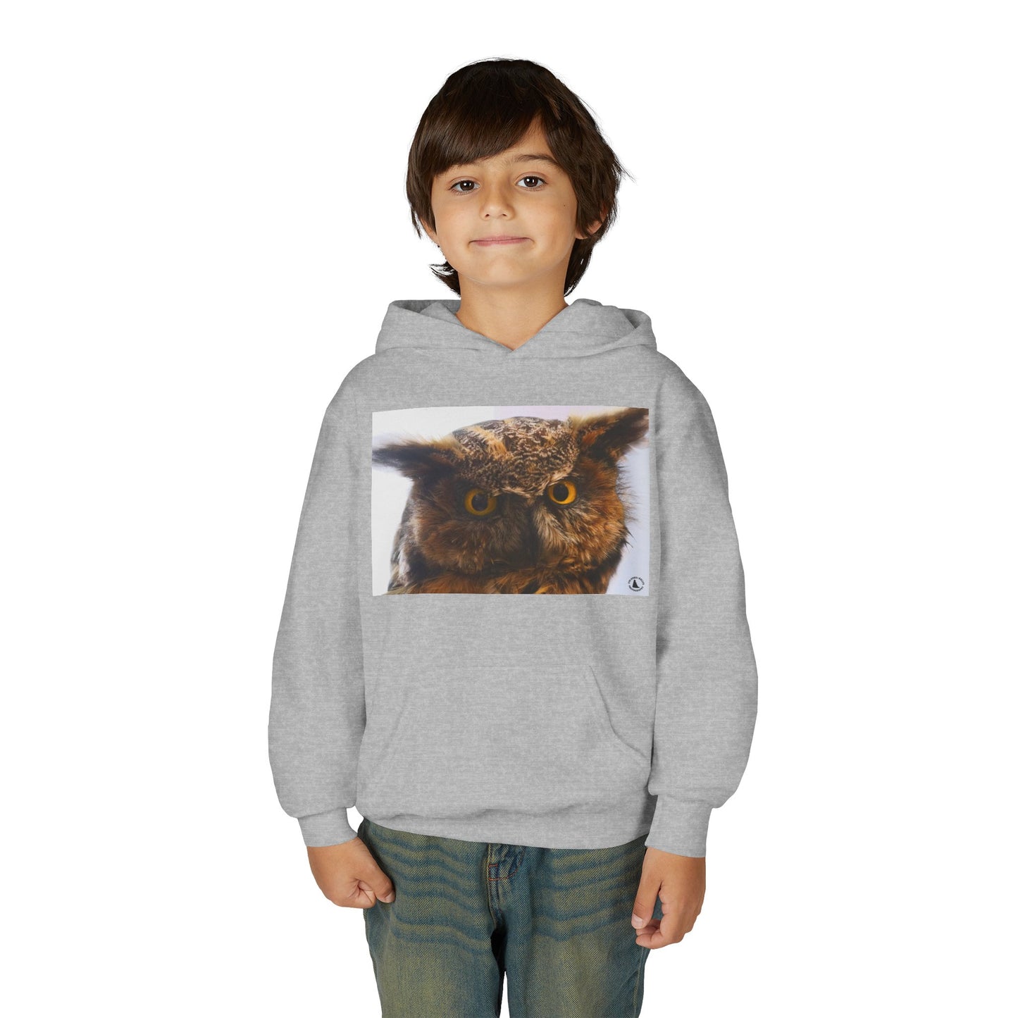 Youth Hoodie with Realistic Owl Art — Cute Kids Animal Pullover