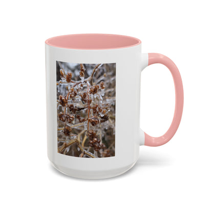 Ice-Coated Berries Accent Coffee Mug (11/15 oz) — Winter Nature Photo