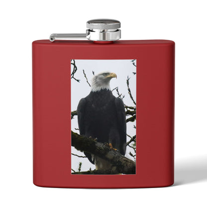 Eagle Photo Flask – 6oz Stainless Steel Hip Flask, Patriotic Wildlife Gift
