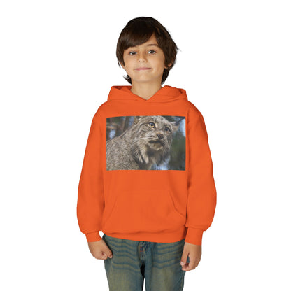 Youth Lynx Hoodie – Realistic Wildcat Photo Pullover for Kids