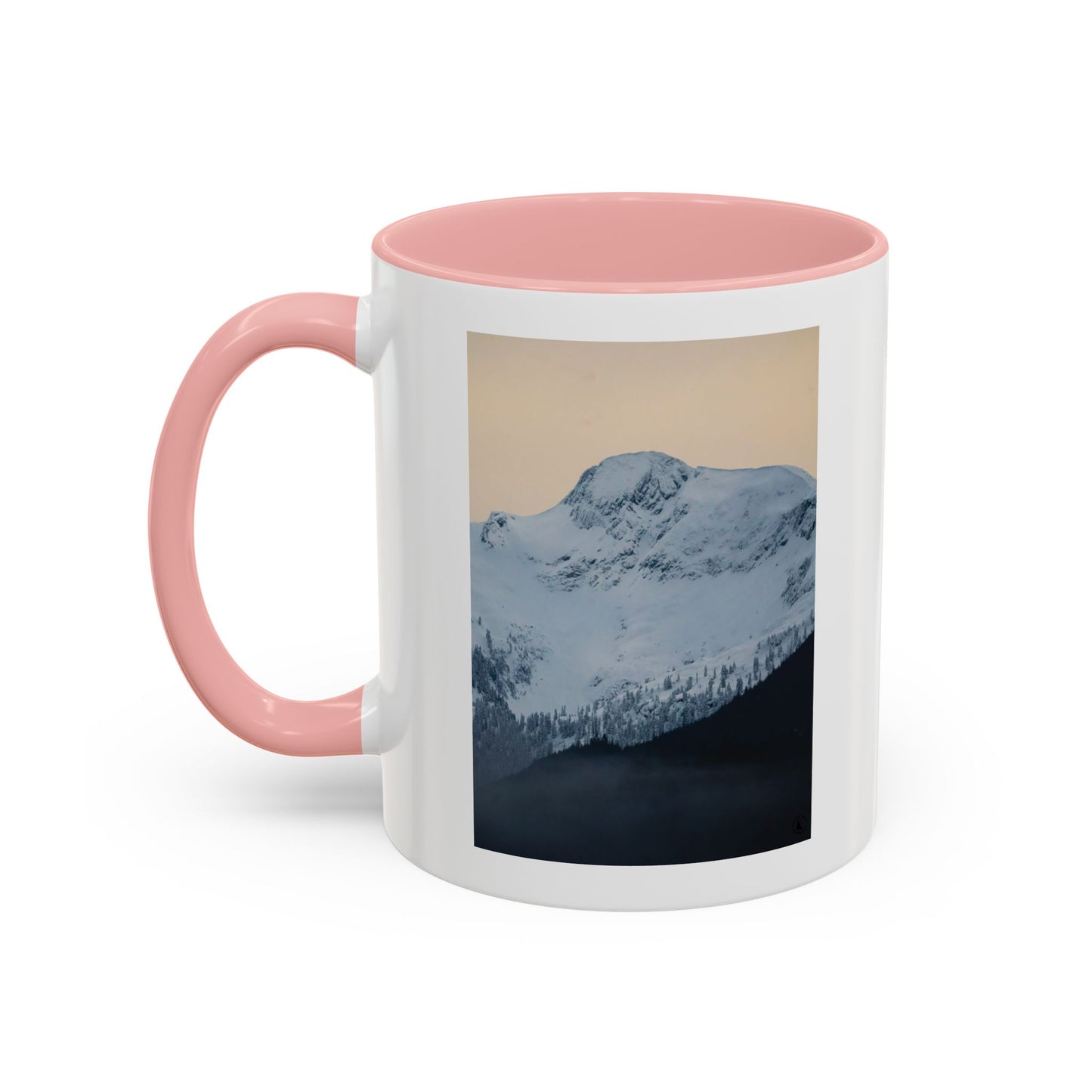 Mountain Sunrise Accent Coffee Mug — Scenic Snow Peak Photo (11/15oz)