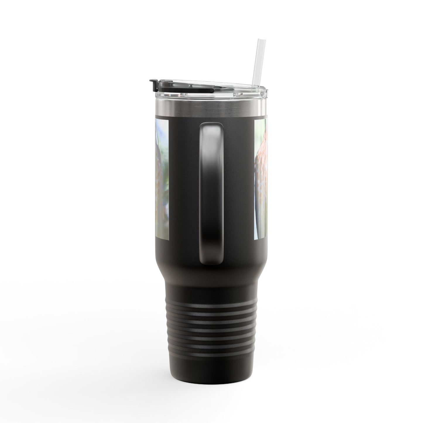 40oz Insulated Travel Mug — Photoreal Hawk Nature Tumbler