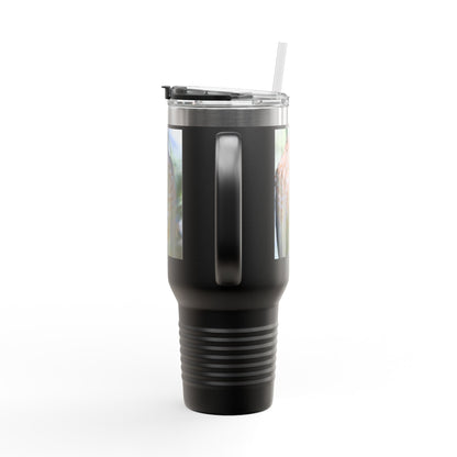 40oz Insulated Travel Mug — Photoreal Hawk Nature Tumbler