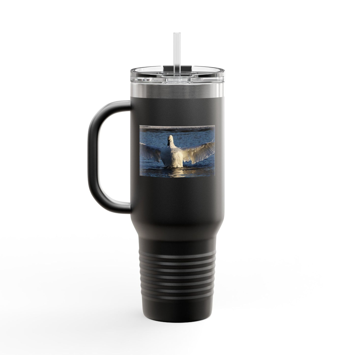 40oz Insulated Travel Mug with Seagull Photo – Large Stainless Steel Tumbler for Beach, Outdoor & Commuting
