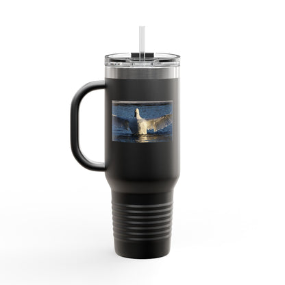 40oz Insulated Travel Mug with Seagull Photo – Large Stainless Steel Tumbler for Beach, Outdoor & Commuting