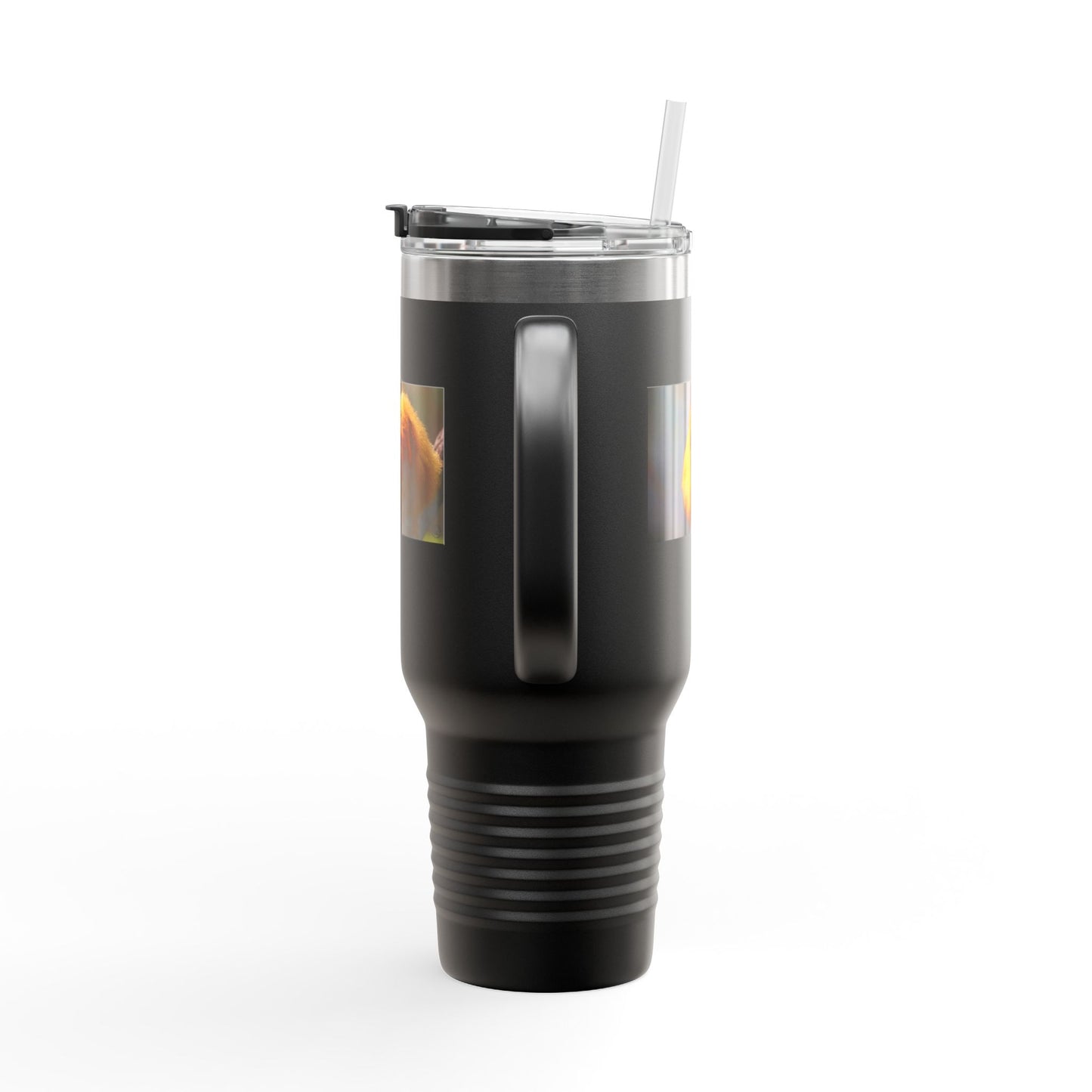40oz Insulated Travel Mug with Cute Golden Pomeranian Photo