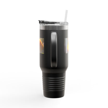 40oz Insulated Travel Mug with Cute Golden Pomeranian Photo