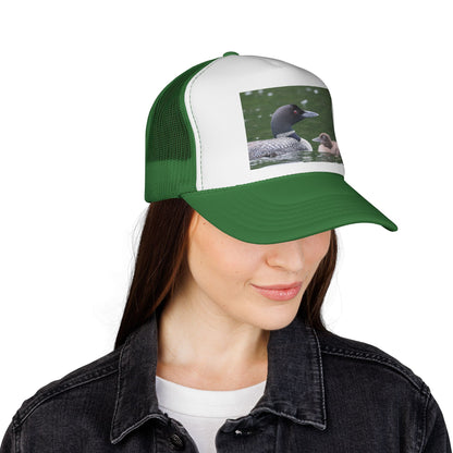 Loon & Chick Trucker Hat — Wildlife Nature Cap for Bird Lovers