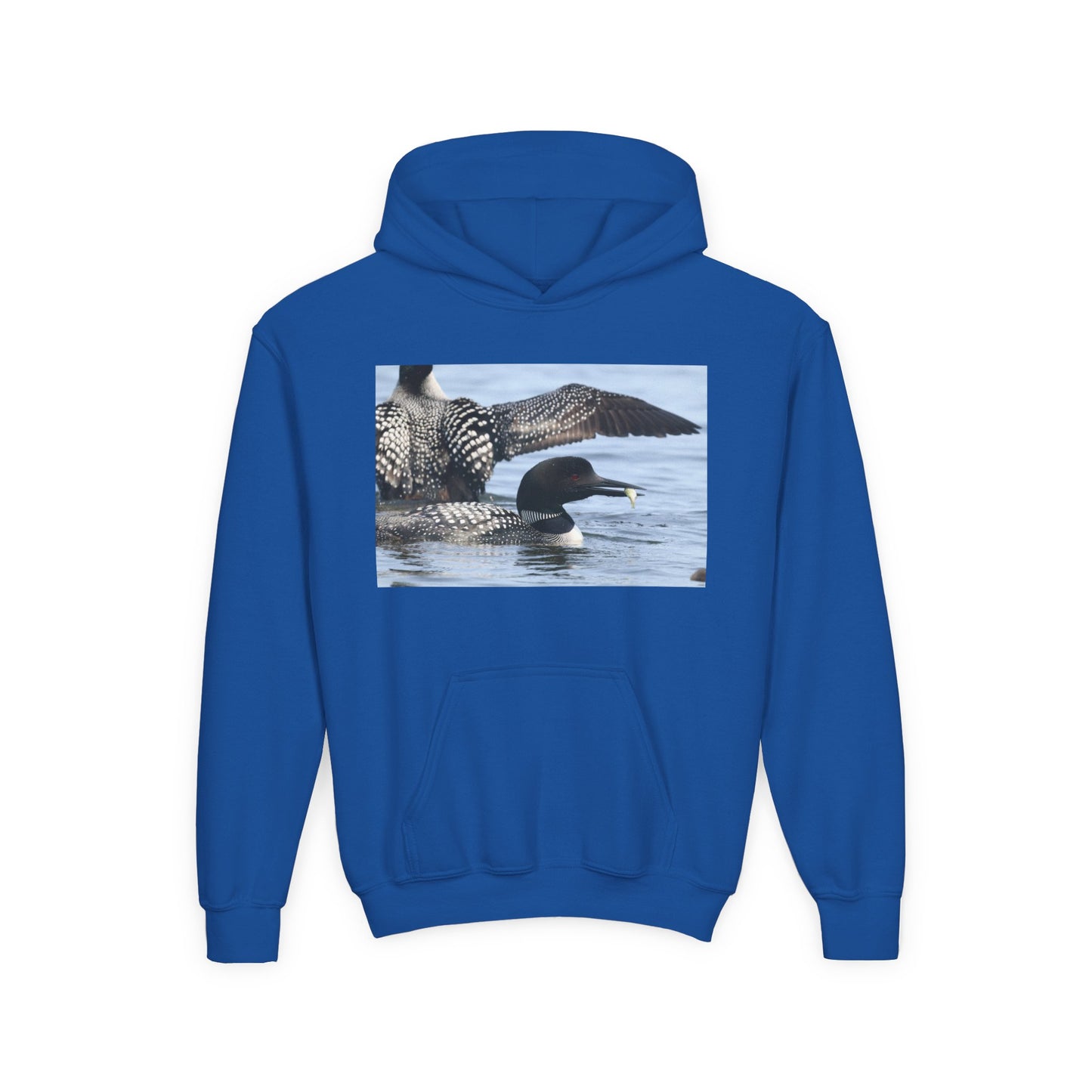 Loon Lake Youth Hoodie — Scenic Common Loon Wildlife Photo