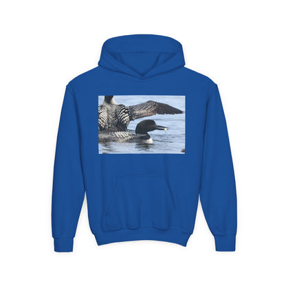 Loon Lake Youth Hoodie — Scenic Common Loon Wildlife Photo