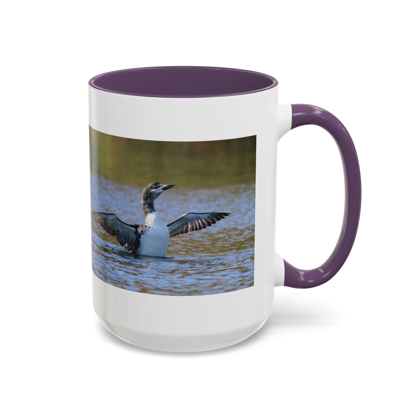 Loons in Flight Accent Coffee Mug — Wildlife Bird Photography Drinkware