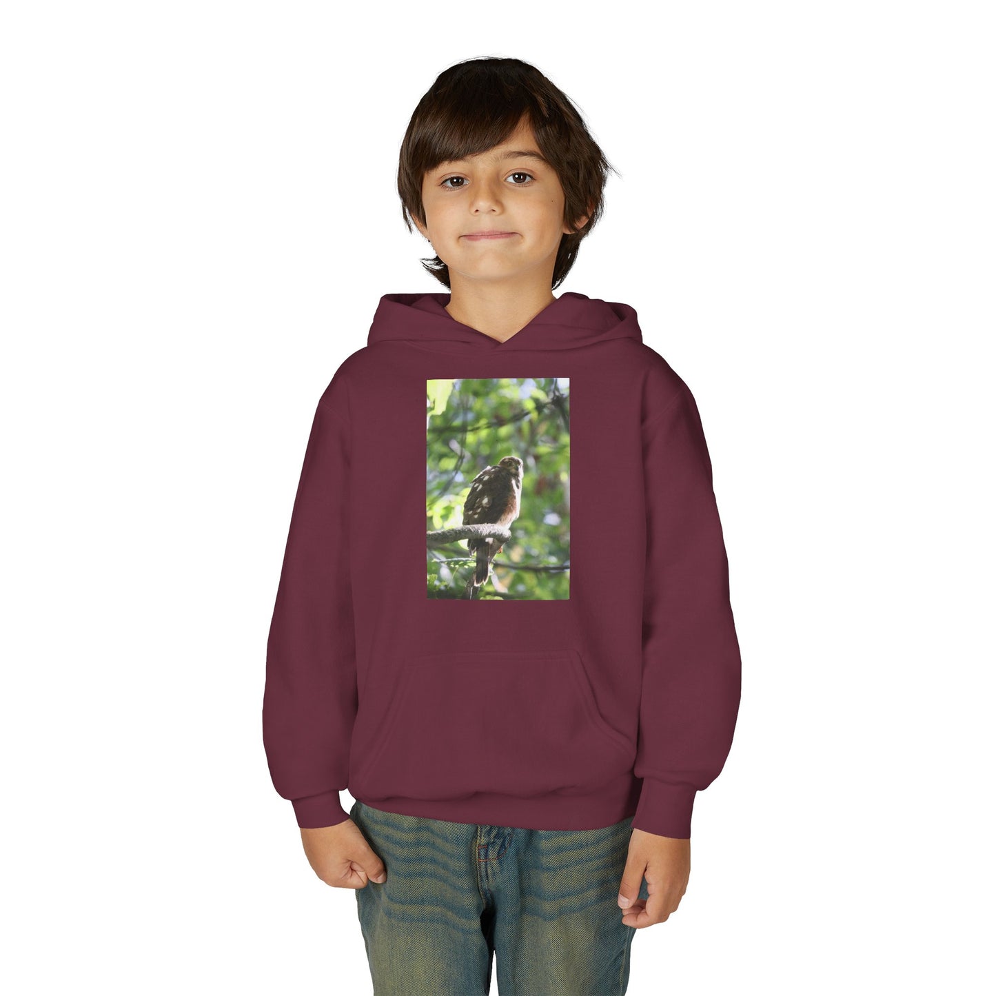 Youth Hoodie — Woodland Sparrow Photo Pullover