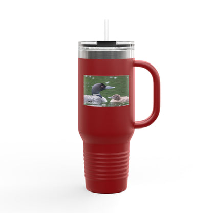 40oz Insulated Travel Mug with Duck and Duckling Photo