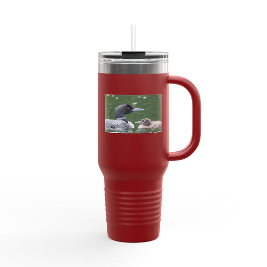 40oz Insulated Travel Mug with Duck and Duckling Photo