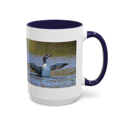 Loons in Flight Accent Coffee Mug — Wildlife Bird Photography Drinkware