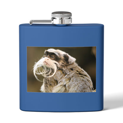 Emperor Tamarin Photo Flask — 6oz Stainless Steel Pocket Hip Flask