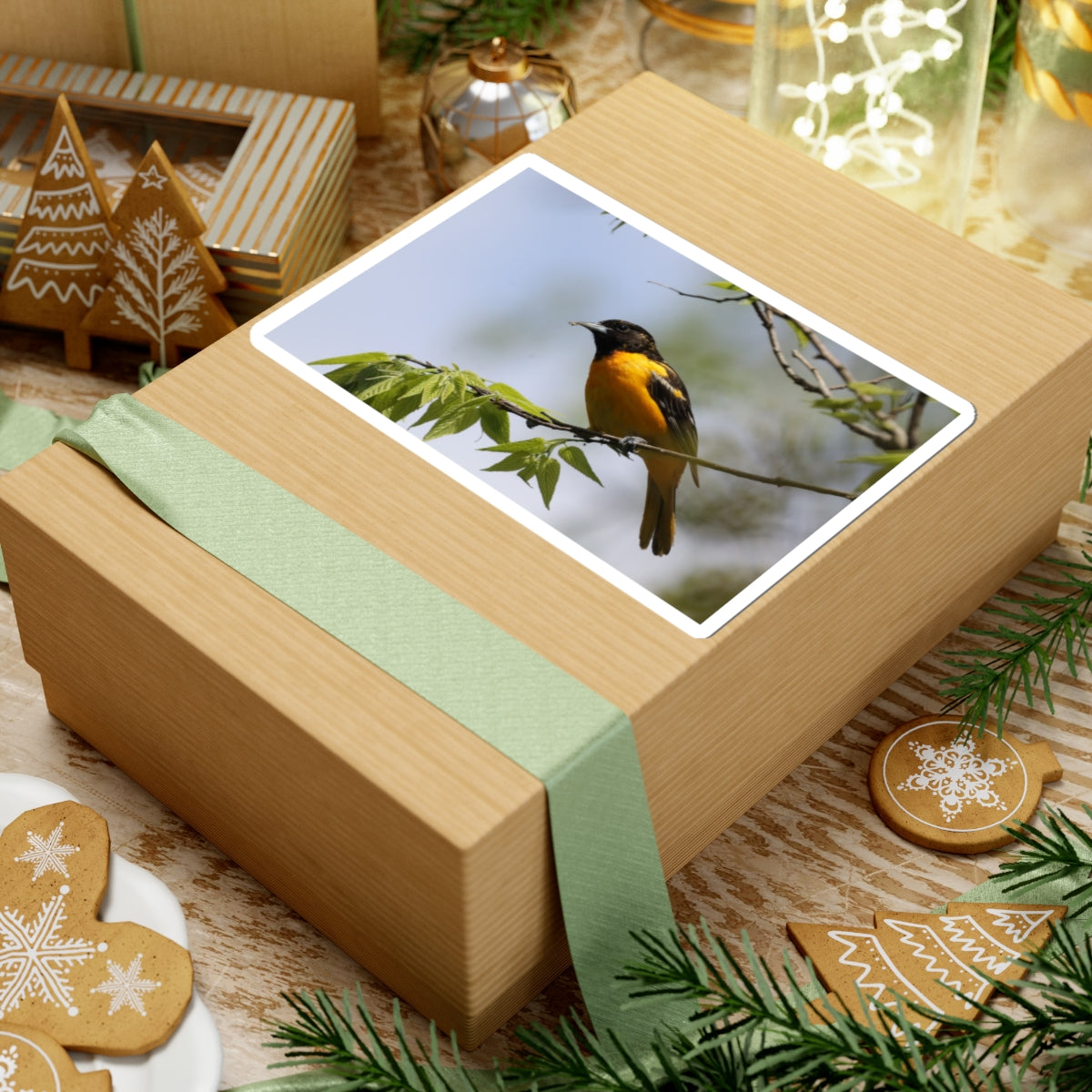 Oriole Bird Sticker — Vibrant Yellow Songbird Laptop Decal