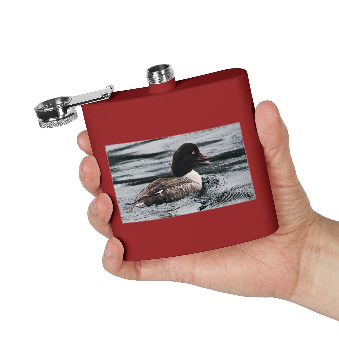 Goldeneye Duck Photo Stainless Steel Flask — 6oz Travel Hip Flask
