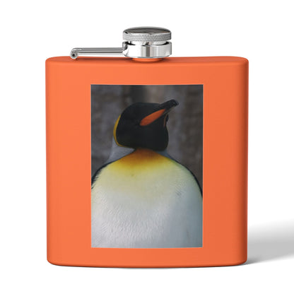 Penguin Portrait Flask — 6oz Stainless Steel Hip Flask