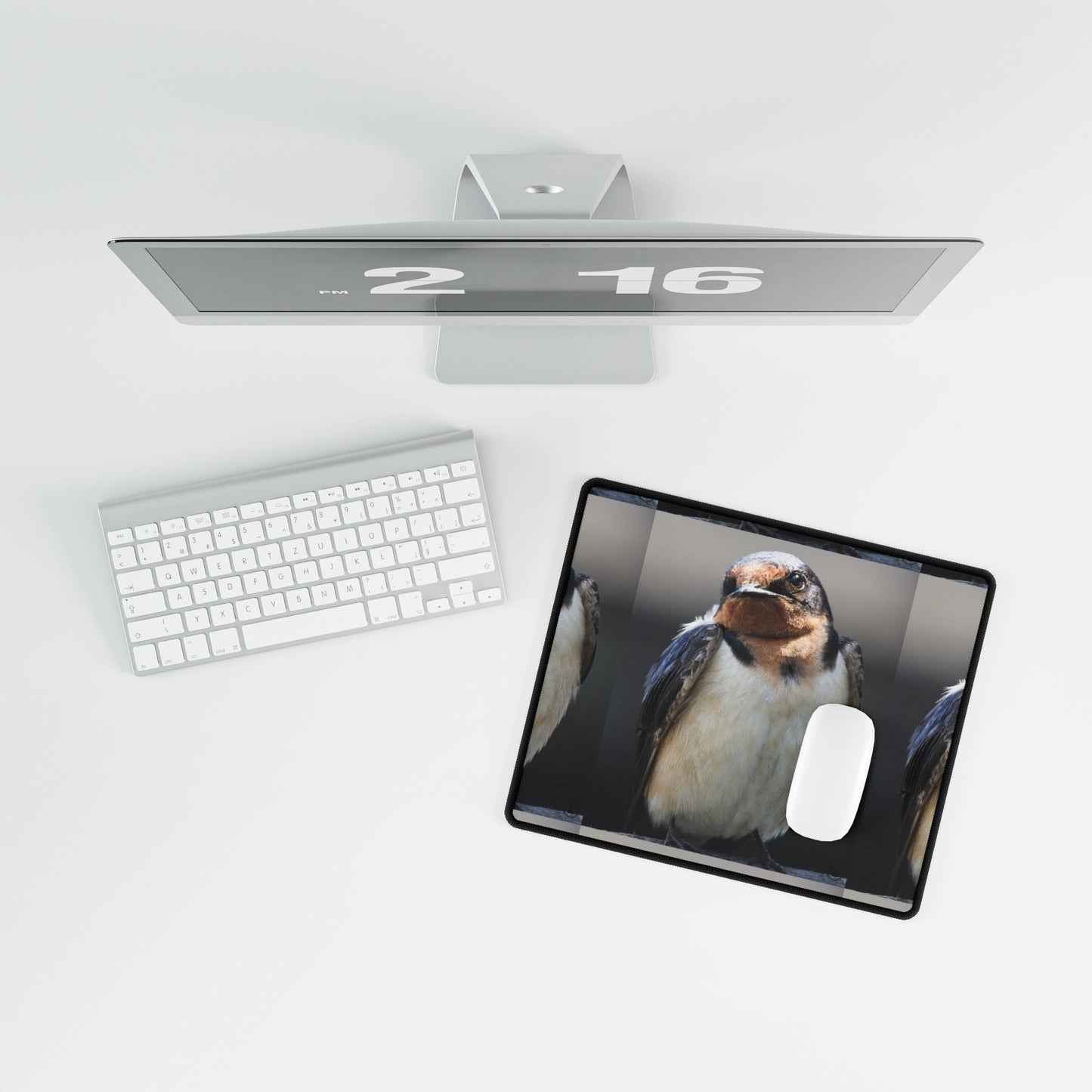 Barn Swallow Desk Mat — Large Bird Photography Mouse Pad for Home Office