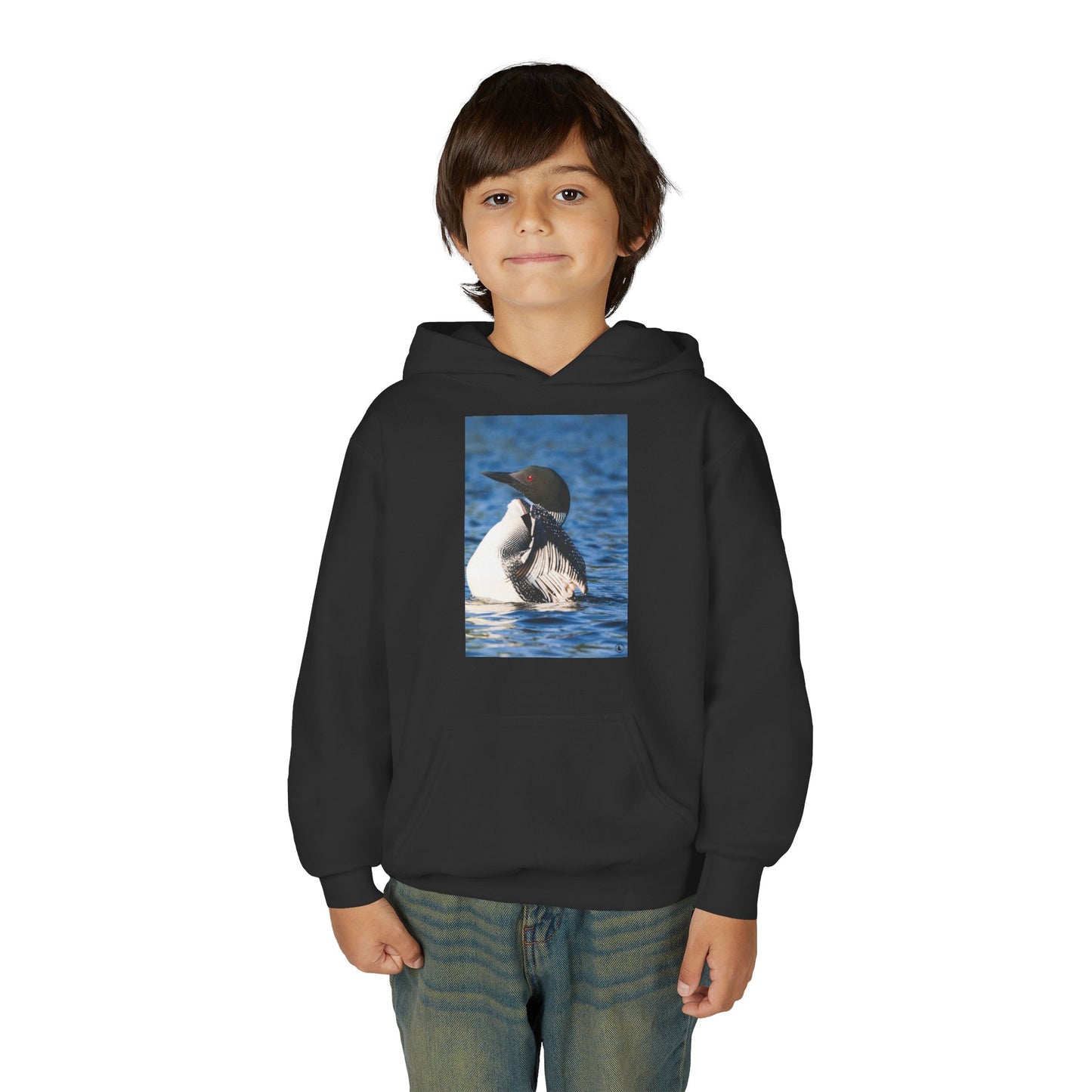 Youth Hoodie with Common Loon Photo – Nature-Lover Kids Pullover