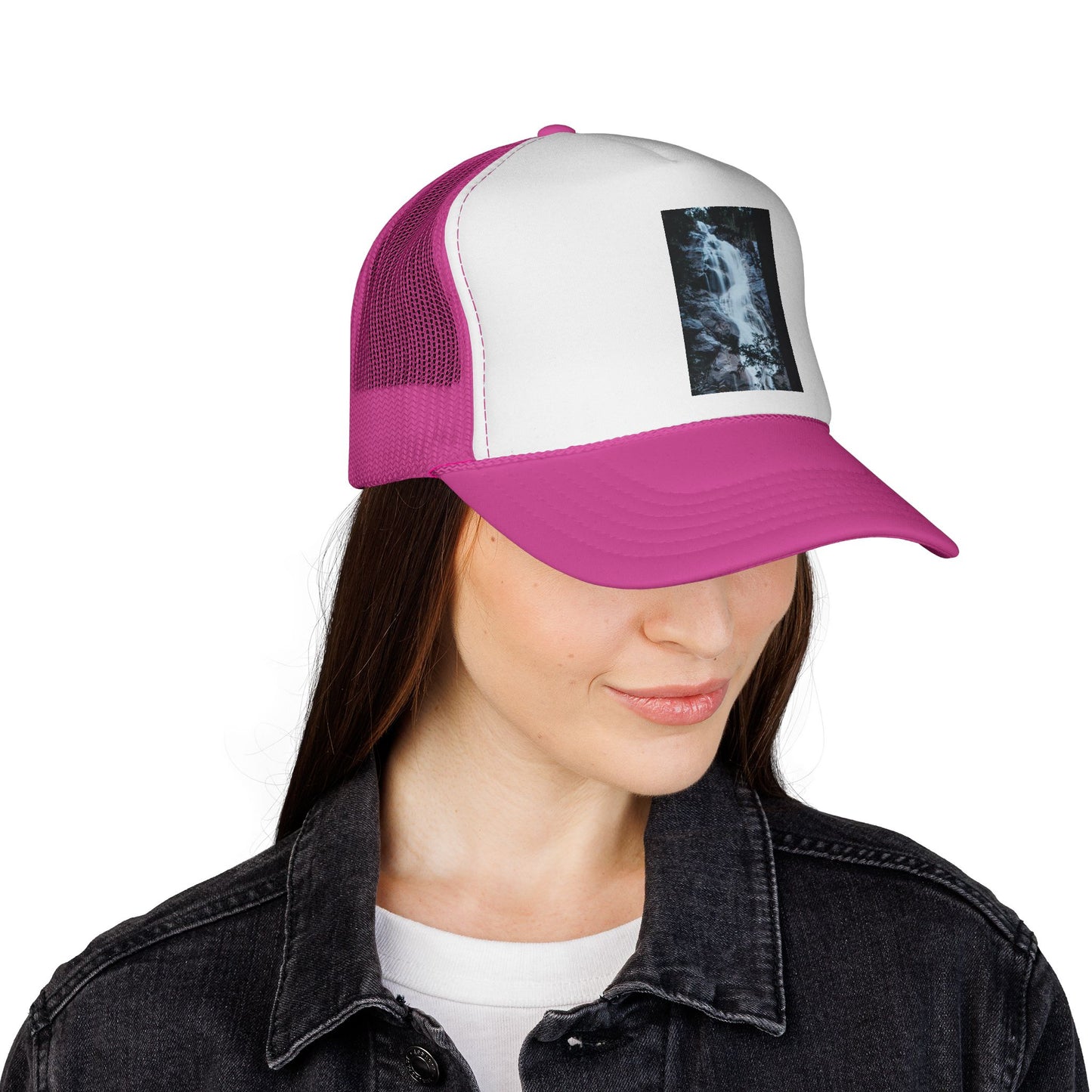 Waterfall Photo Trucker Cap — Outdoor Adventure Mesh Hat