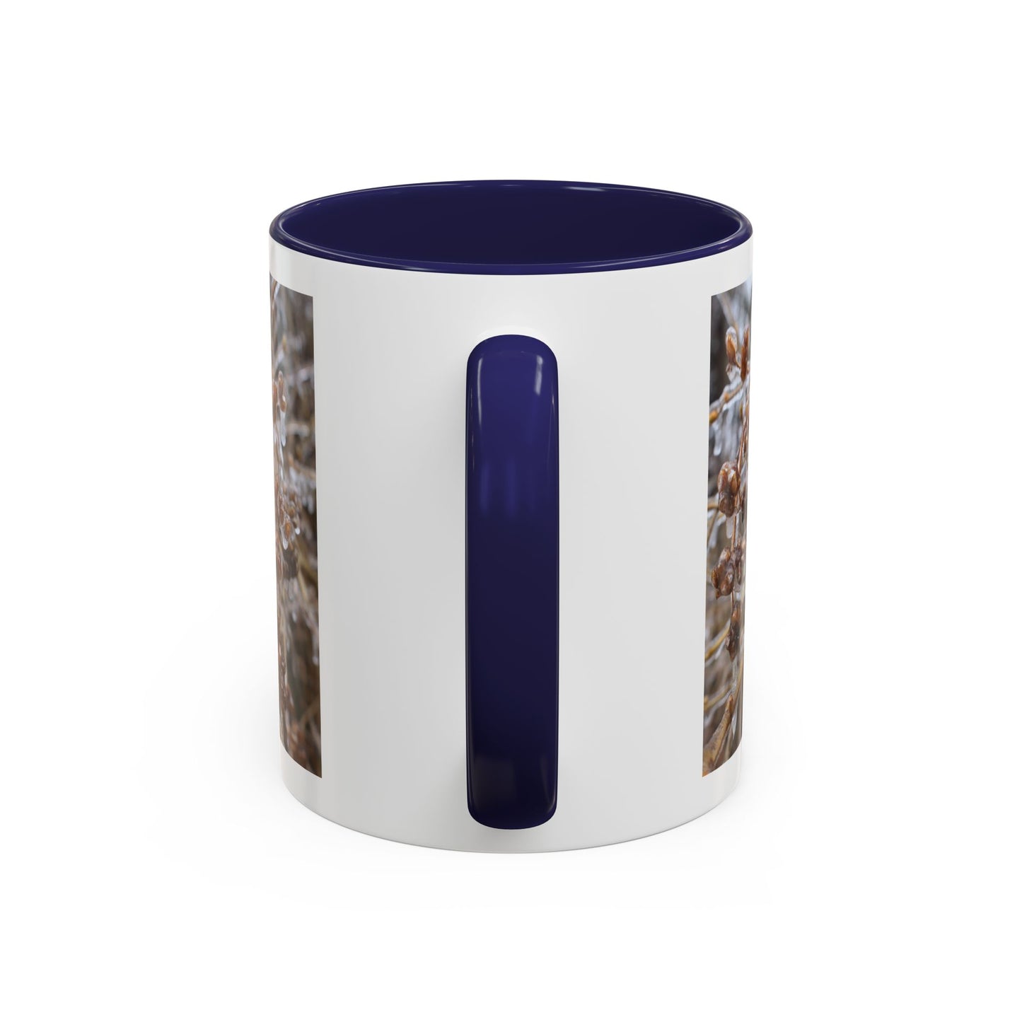 Ice-Coated Berries Accent Coffee Mug (11/15 oz) — Winter Nature Photo