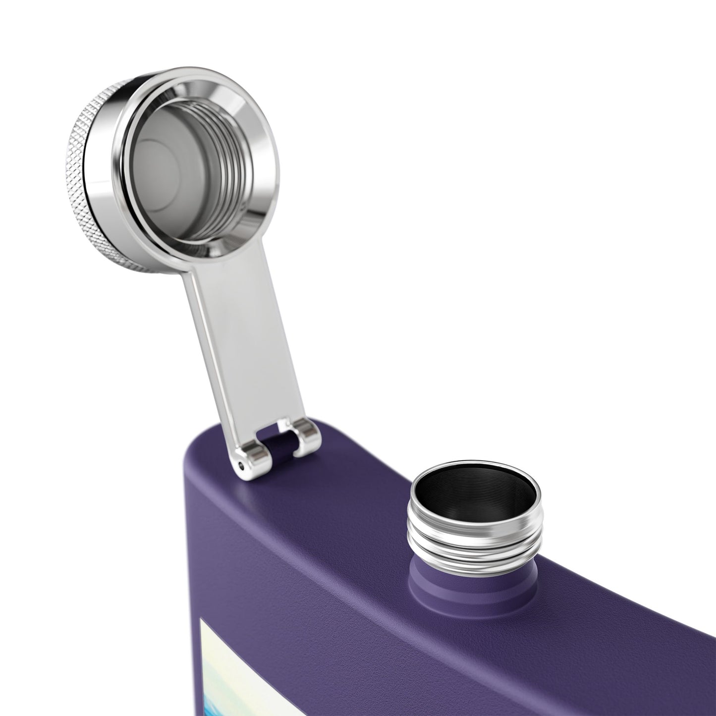 Mountain Vista 6oz Stainless Steel Flask — Scenic Blue Ridge Landscape