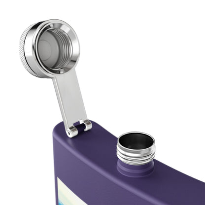 Mountain Vista 6oz Stainless Steel Flask — Scenic Blue Ridge Landscape