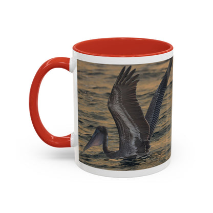 Pelican Sunrise Accent Coffee Mug — 11/15oz Ceramic Mug for Bird Lovers