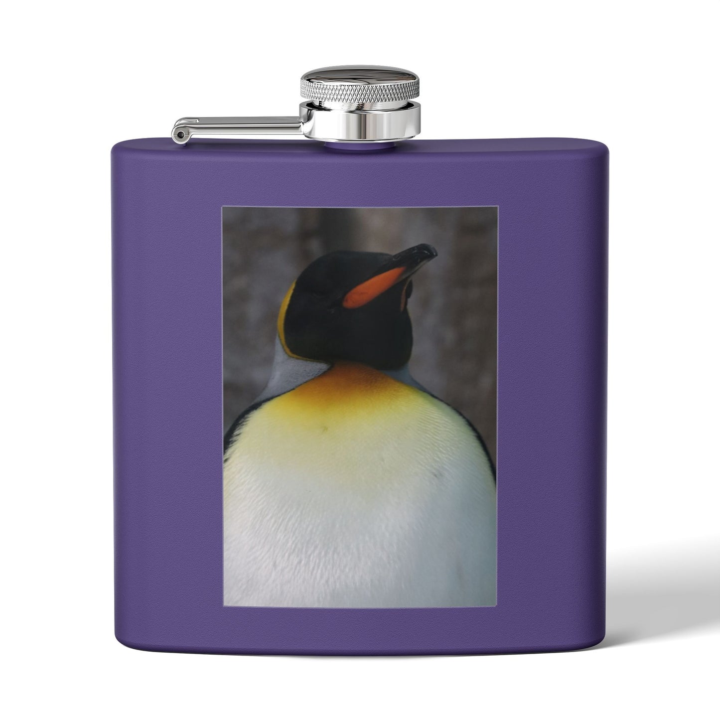 Penguin Portrait Flask — 6oz Stainless Steel Hip Flask