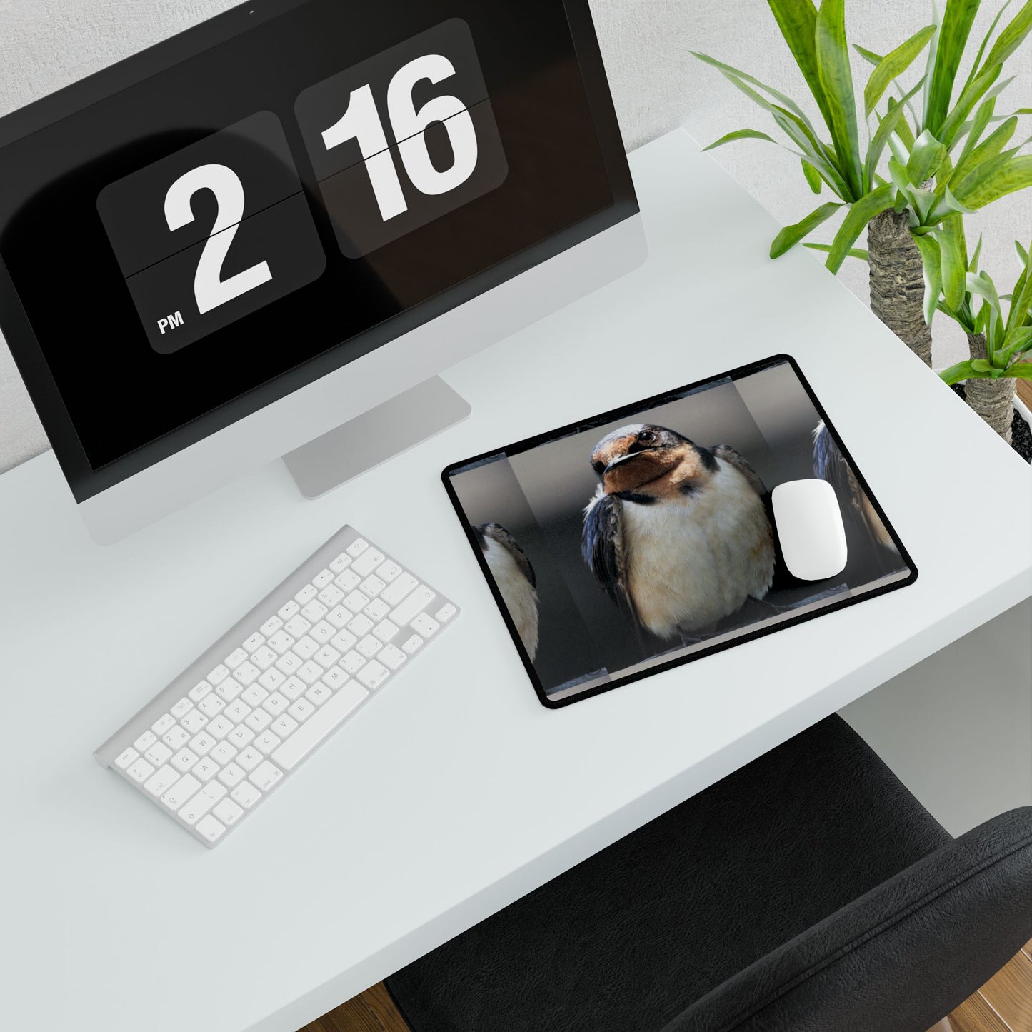 Barn Swallow Desk Mat — Large Bird Photography Mouse Pad for Home Office