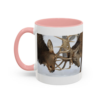 Deer Antler Clash Coffee Mug — Rustic Wildlife Accent Mug (11/15oz)
