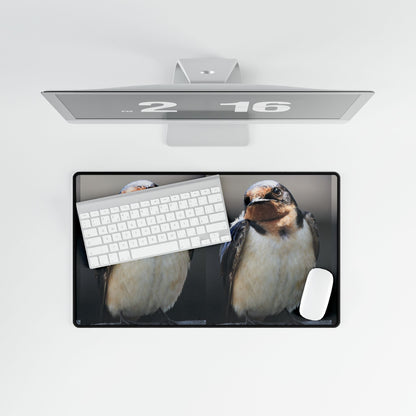 Barn Swallow Desk Mat — Large Bird Photography Mouse Pad for Home Office