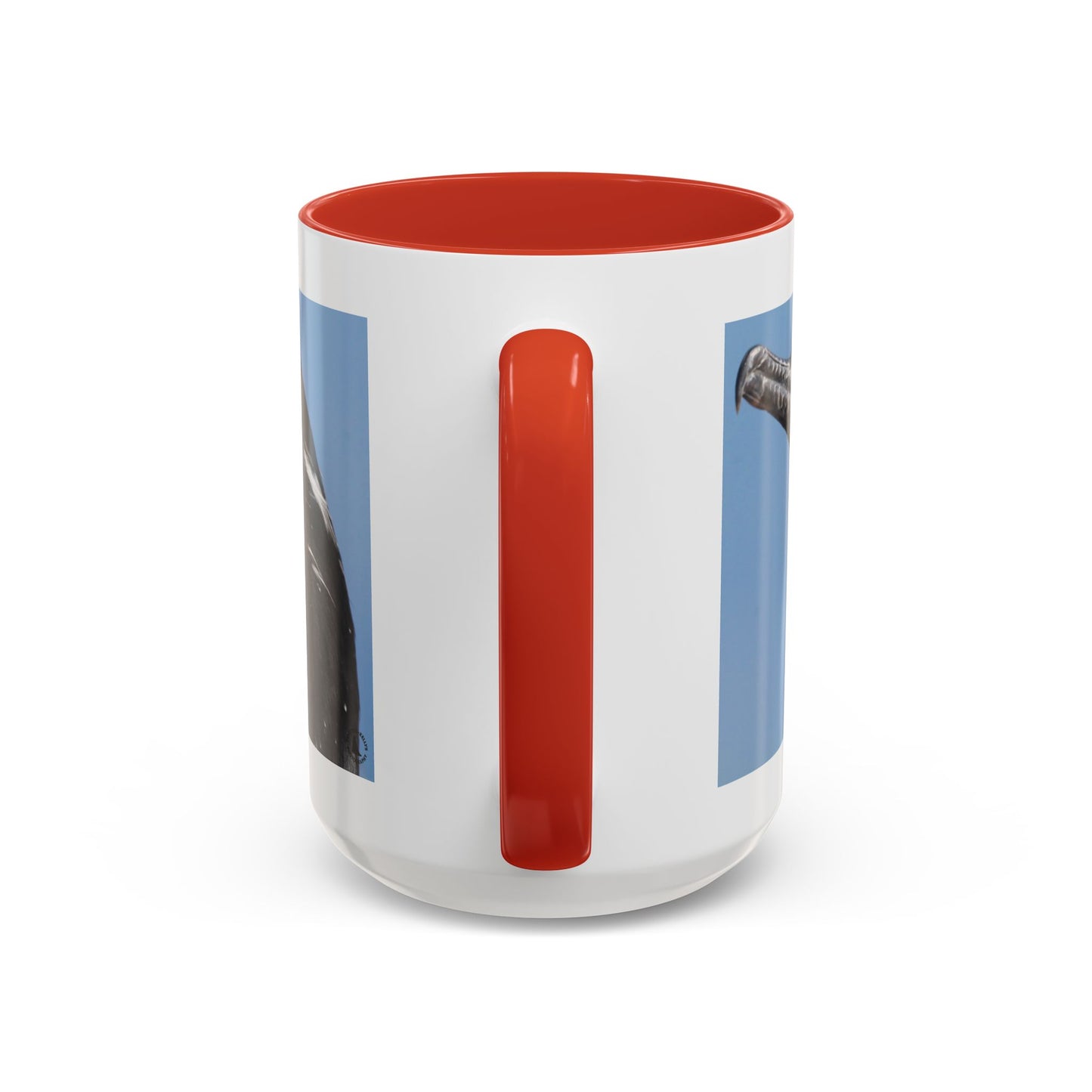 Cormorant Accent Coffee Mug — Blue Bird Portrait Ceramic Tea Cup (11/15oz)