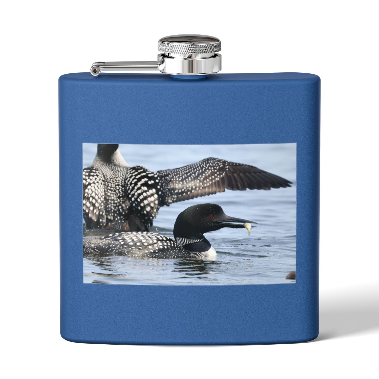 Loon Photo Stainless Steel Flask — 6oz Wildlife Drinking Hip Flask, Nature Lover Gift