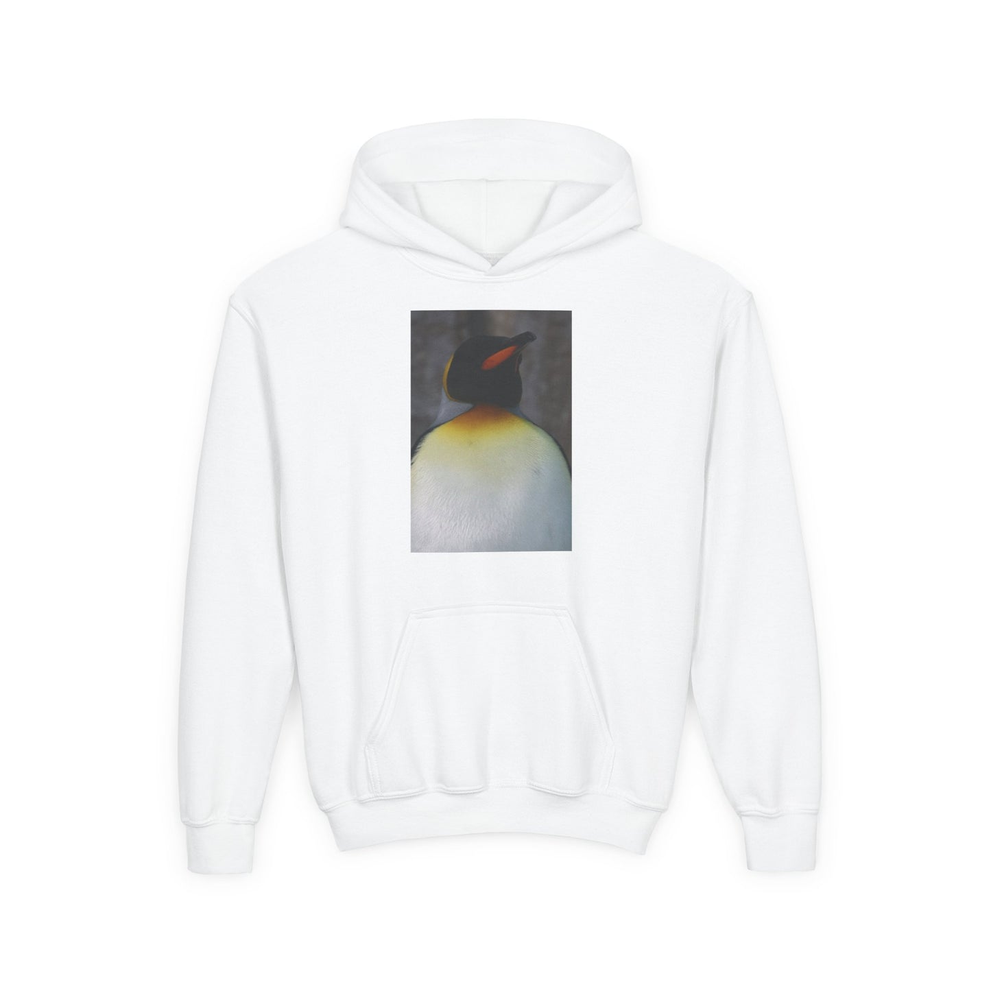 Penguin Art Youth Hoodie — Minimalist Royal Penguin Illustration Sweatshirt