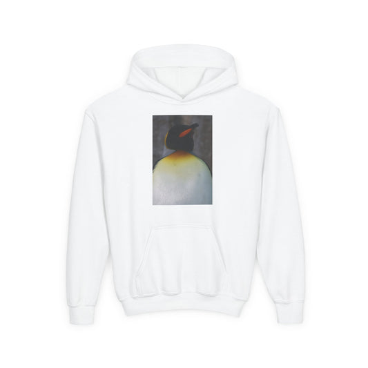 Penguin Art Youth Hoodie — Minimalist Royal Penguin Illustration Sweatshirt