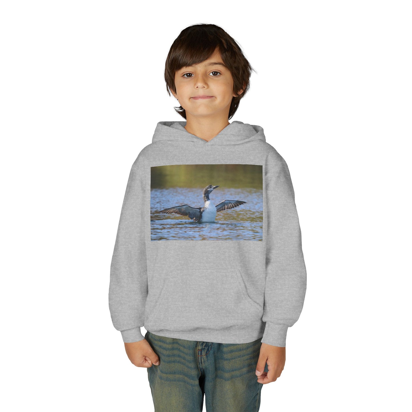 Youth Hoodie with Loon Photo – Nature Birdwatching Pullover