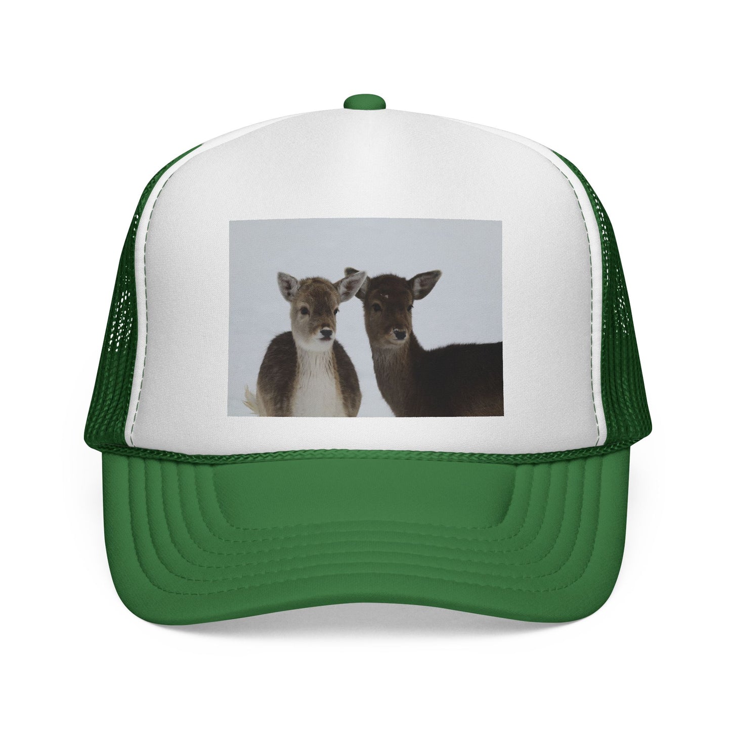 Deer Couple Trucker Cap — Cute Wildlife Snapback Hat