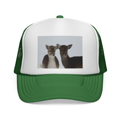 Deer Couple Trucker Cap — Cute Wildlife Snapback Hat