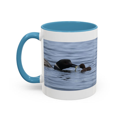 Loon Family Accent Coffee Mug — Scenic Lake Bird Photography (11/15oz)