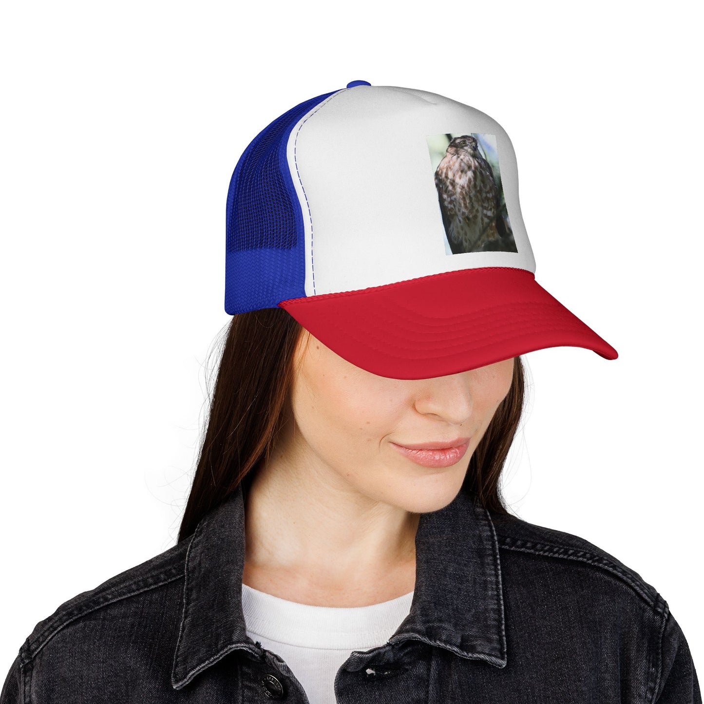 Trucker Hat with Owl Photo — Outdoor Nature Cap for Bird Lovers