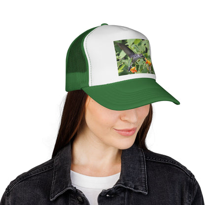 Hummingbird Photo Trucker Cap — Nature Wildlife Mesh Hat