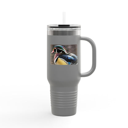 Wood Duck 40oz Insulated Travel Mug — Large Stainless Tumbler with Handle