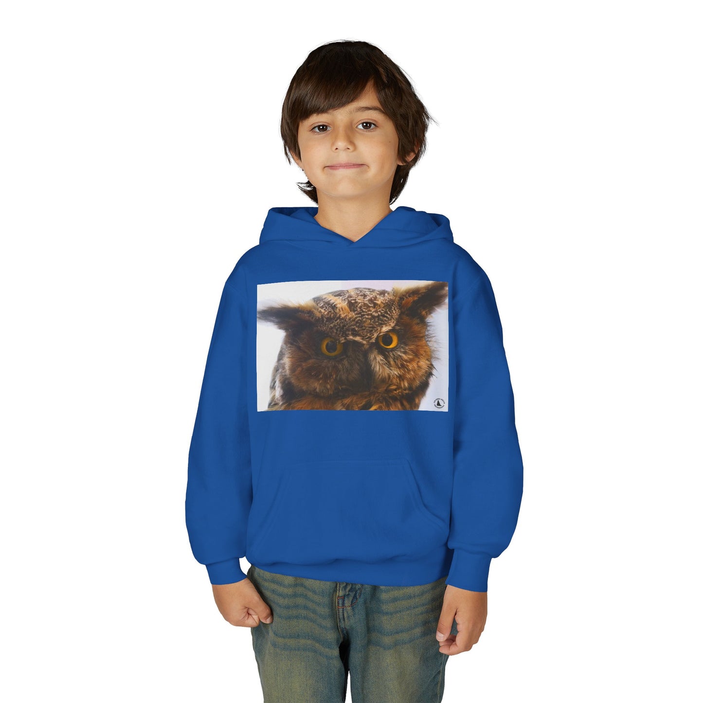 Youth Hoodie with Realistic Owl Art — Cute Kids Animal Pullover