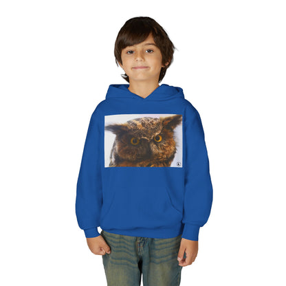 Youth Hoodie with Realistic Owl Art — Cute Kids Animal Pullover
