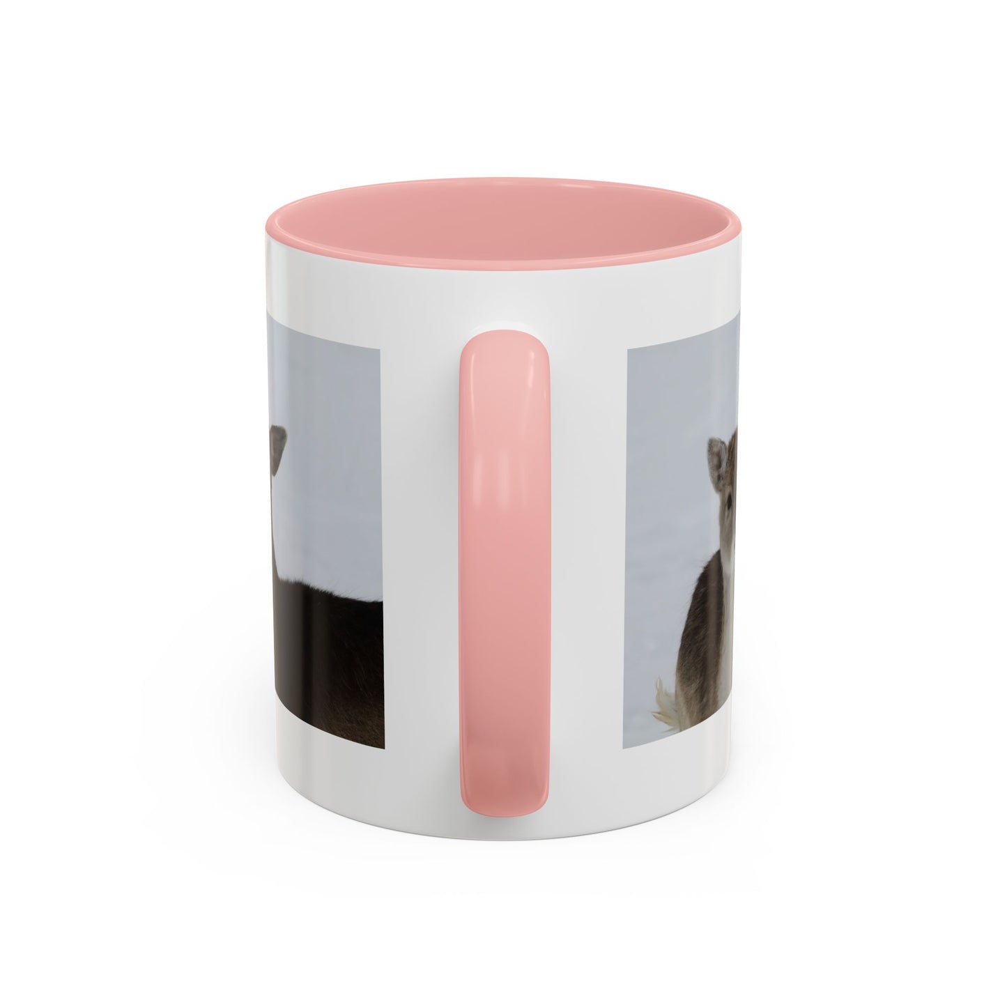 Deer Pair Accent Coffee Mug — Cute Winter Wildlife Ceramic Mug (11/15oz)