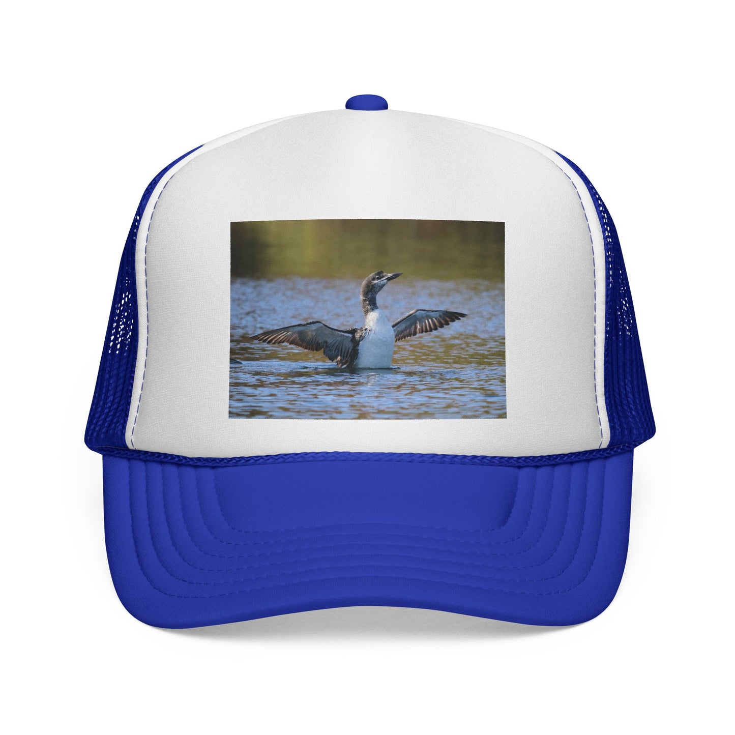 Loon Photo Trucker Cap — Vintage Wildlife Birdwatching Hat
