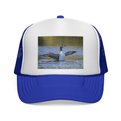 Loon Photo Trucker Cap — Vintage Wildlife Birdwatching Hat